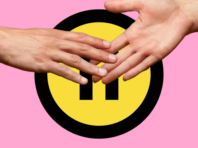 Erätauko-dialogin logo ja auttavat kädet