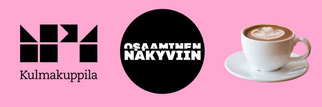 IPI Kulmakuppilan logo, osaaminen näkyviin -logo ja kahvikuppi